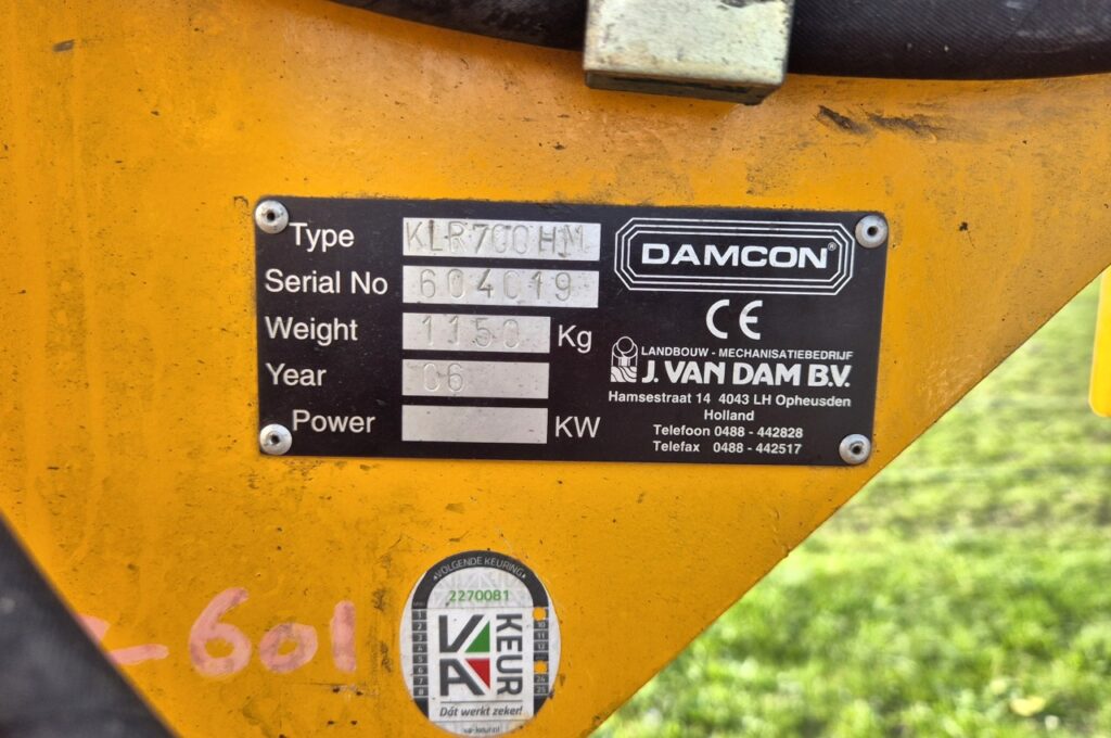 604019 KLR-700 HM mit Spatensatz 60 + 70 cm mit Anbaurahmen für Fendt Schmalspurtraktor